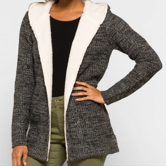 Nola Sherpa Trim Cardigan - Picture 4 of 9